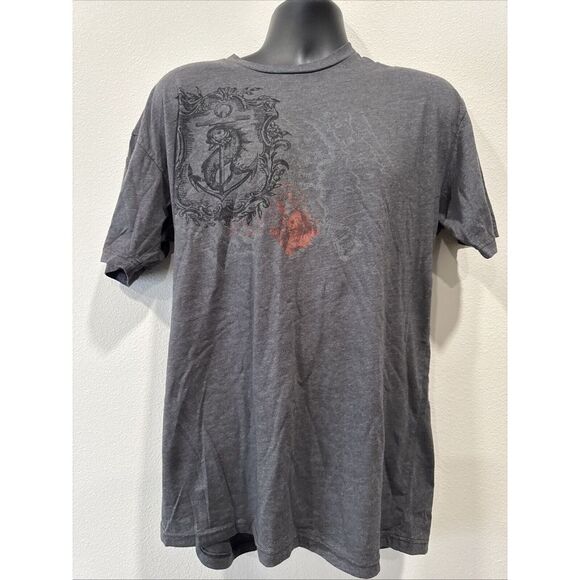 The Easy Life Mens Short Sleeve‎ Anchor and Shield Graphic T-Shirt - Picture 1 of 9